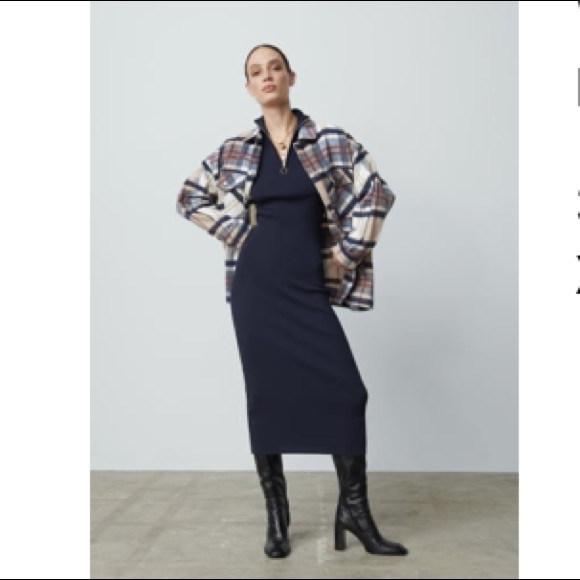 Zara Wool Blend Plaid Overcoat - Picture 2 of 4